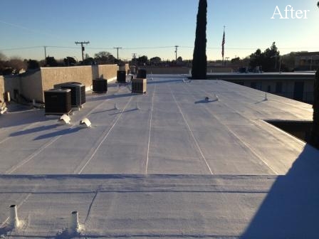 Commercial roof after Western Pacific Roofing's acrylic roof coating